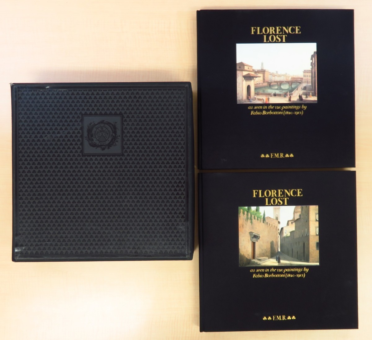 Complete collection of 19th century Florence, Italy landscape paintings by Fabio Borbottoni, FLORENCE LOST (complete set of 2 volumes), limited to 5000 copies, published by Franco Maria Ricci in 1985 (Milan), Painting, Art Book, Collection, Art Book