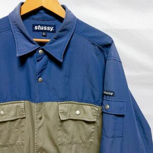 90s old stussy ステューシー USA製 切替 シャツ オールド ビンテージ