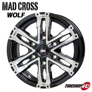 4本セット MADCROSS WOLF 16X6.5J 6/139.7 フルポリッシュ MUDSTAR RADIAL M/T 215/65R16 109 MT キャラバン NV350 マッドスターLT