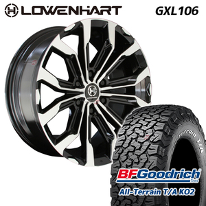 ブラックレター4本セット LOWENHART GXL106 20x8.5J 6/139.7 +10 BFグッドリッチ オールテレーン KO2 275/55R20 FJクルーザー PRADO プラド