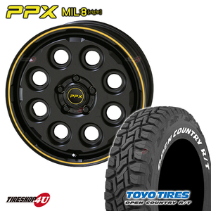 4本セット PPX MIL8 MIL:8 16x7.0J 5/114.3 +38 7J ブラック トーヨー オープンカントリー R/T TOYO OPEN RT 235/70R16 RAV4 デリカD5