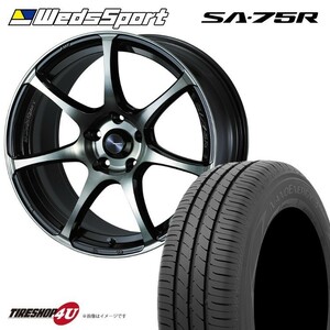 タイヤホイール 4本セット WEDS SPORT ウェッズスポーツ SA-75R SA75R 18x7.5J 5/100 +45 WBC ブラッククリア 225/40R18 86 BRZ など