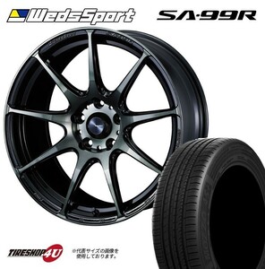 タイヤホイール 4本セット WEDS SPORT ウェッズスポーツ SA-99R SA99R 18x8.0J 5/114.3 +42 ブラッククリア 235/40R18 シビックセダン など