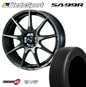 タイヤホイール 4本セット WEDS SPORT ウェッズスポーツ SA-99R 17x6.5J 4/100 +42/+50 WBC 205/40R17 SA99R フィット ヤリス など