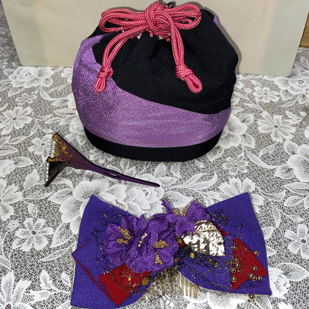 高級金彩•金駒刺繍》ふんわりピンクの蛇籠模様お振袖(セット可