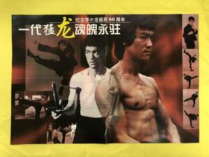 BG85サ●ブルース・リー 生誕60周年 「一代猛魂魄永」 中国 ポスター ピンナップ BRUCE LEE 李小龍 裏面:八式太極拳