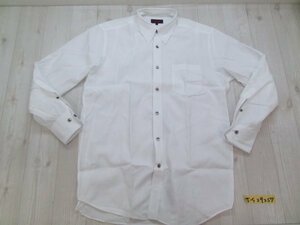 〈送料280円〉D'URBAN ダーバン メンズ ボタンダウン 胸ポケット ビジネスシャツ L 白