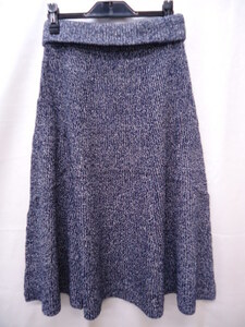 [KCM]kof-168* new goods *TOMORROWLAND[MACPHEE/ McAfee ] silk . knitted skirt waist rubber navy size 36 lady's 