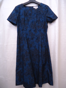 [KCM]jmc-turi-67-38* new goods *[SCAPA/ Scapa ] floral print short sleeves cotton One-piece navy series size 38 lady's 