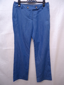 [KCM]sta-264-38* new goods *[SCAPA/ Scapa ] cotton flax soft Denim manner strut pants blue group size 38 lady's 