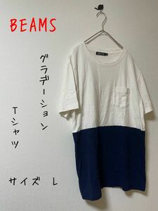 BEAMS ビームス　グラデーションTシャツ　サイズL