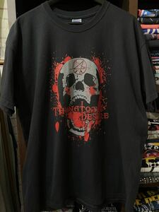 ★USA古着　ロック スカル　プリント　バックプリント　thanatotic desire Ｔシャツ 黒　BLACK JERZEES 2XL 大きいサイズ