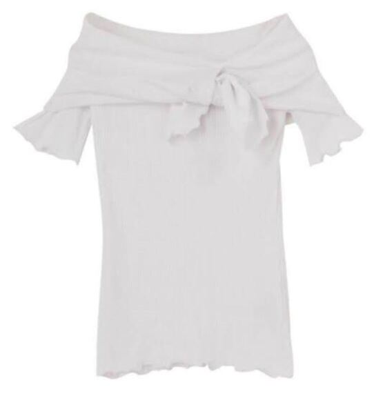 新品 EMODA エモダ タイフレアデコルテTシャツ タグ付き オフショル ホワイト