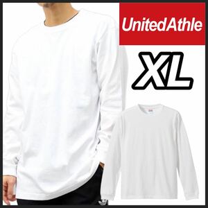 新品 ユナイテッドアスレ 無地 長袖Tシャツ ロンT ユニセックス 白 ホワイト XL