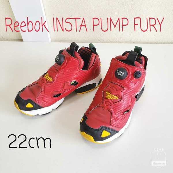  美品◆Reebok リーボック INSTA PUMP FURY インスタポンプフューリー レザースニーカー(USA4/UK3)赤/レッド