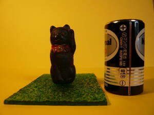 珍品　招き猫　黒猫　セルロイド製　高さ約5.8cm