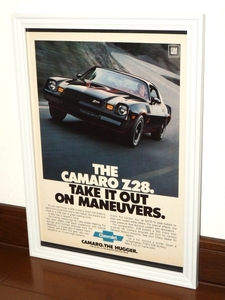 1978年 USA 70s 洋書雑誌広告 額装品 Camaro Z28 シボレー カマロ + Marlboro マルボロ (A4size) ウラオモテ / 検索用 店舗 ガレージ 看板