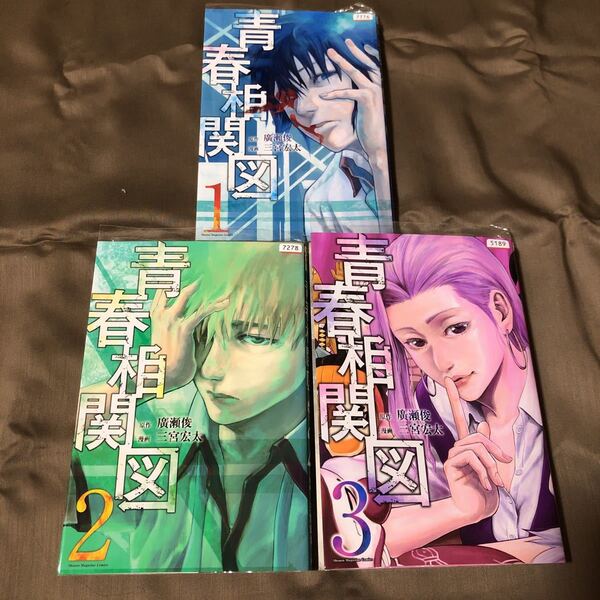 送料無料 青春相関図 廣瀬俊/三宮宏太 1巻~3巻 全巻セット 初版 レンタル落ち K