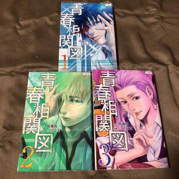 送料無料　青春相関図　廣瀬俊/三宮宏太　１巻～３巻　全巻セット　初版　レンタル落ち K