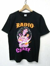 V0843：FM802 ROCK FESTIVAL RADIO CRAZY 半袖Tシャツ/黒/L プリントTシャツ カットソー フェスグッズ バンT：35_画像1