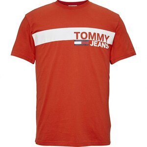 * 2点のみ 新品 TOMMY HILFIGER トミーヒルフィガー Tシャツ ロゴT カットソー Tommy Hilfiger Essential Box Logo Flame Scarlet / L *