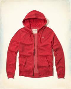 * 2点のみ * HOLLISTER ホリスター フード 裏起毛 パーカ Textured Icon Hoodie 長袖 S / RED *