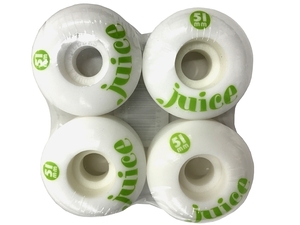 【特別価格】Juice (ホワイト/51mm）スケートボードウィール 新品