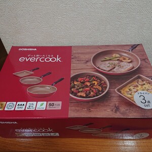 evercook エバークック IH フライパン 3点セット 新品 未使用 玉子焼13×18cm フライパン20・26cmレッド
