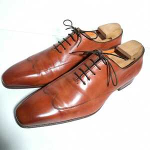 3235 ★サントーニ Santoni★ ブラインドブローグ ウイングチップ 6 ライトブラウン ドレスシューズ ビジネス 高級革靴 紳士靴 本革