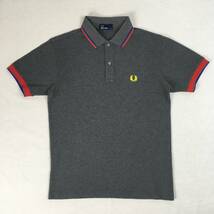 FRED PERRY フレッドペリー ポロシャツ FZ1314 Mサイズ 日本製 グレー 鹿の子 半袖シャツ_画像1