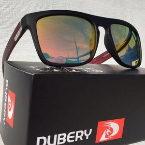新品 DUBERY 偏光サングラス 釣り、スポーツに 偏光レンズUV400 軽量 オレンジミラー