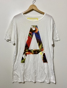 ☆ZARA FLAMMABLE ザラ A クルーネック 半袖Tシャツ XL 白 ホワイト 鳥柄 アニマル オウム ビッグサイズ 大きいサイズ