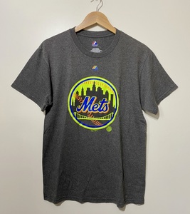 美品☆Majestic × Mets マジェスティック メッツ 半袖Tシャツ M 灰色 グレー MLB メジャーリーグ 新庄剛志 ビックボス