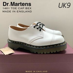 新品 英国製 Dr.Martens ドクターマーチン 1461 ベックス トゥキャップ 3ホール シューズ UK9 定3.41万 ホワイト メンズ BEX TOE CAP 厚底