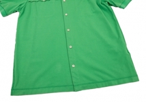 パパスPapas コットンストレッチフロント切替鹿の子半袖シャツ 緑50L 【メンズ】_画像7