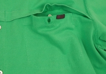 パパスPapas コットンストレッチフロント切替鹿の子半袖シャツ 緑50L 【メンズ】_画像4