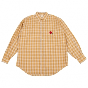  Karl hell mKarl Helmut rose embroidery check button down shirt orange M [ men's ]