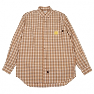  Karl hell mKarl Helmut teddy bear tag check button down long sleeve shirt white orange M [ men's ]