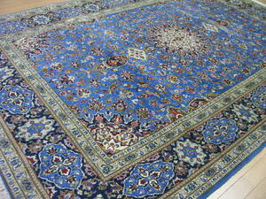 ペルシャ絨毯 305x202 手織り P340 美術品 カーシャーン産 クリーニング済み　Persia Carpet