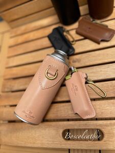 sotoスライドガストーチ本革カバー&CB缶専用本革カバー ナチュラルカラー