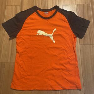 PUMA 半袖Tシャツ オレンジ×ブラウン 子ども用　Mサイズ　140㎝相当