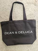 DEAN & DELUCA 2021 チャリティートート ストーングレー Lサイズ★Used 文字 シルバーラメ マザーズ スクール 32×45 限定_画像1