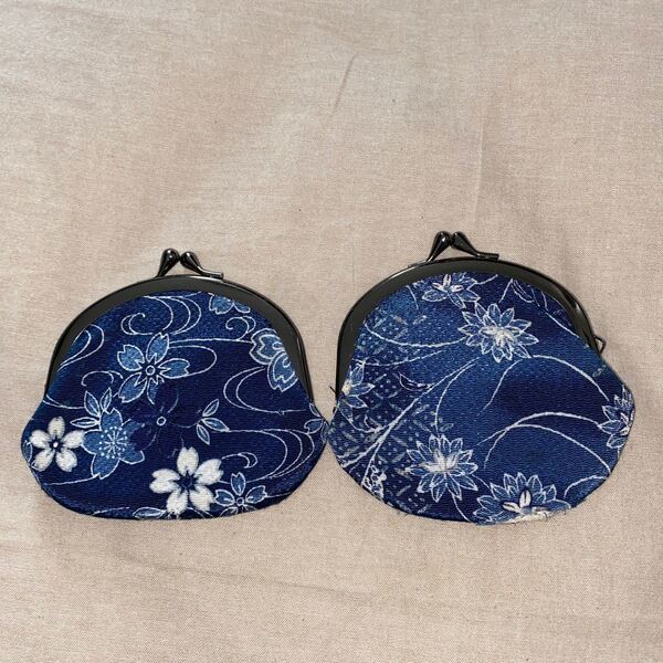藍染 がまぐち財布2個