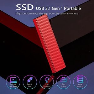 外付けSSD★2TB★ポータブルSSD★Red★未使用品