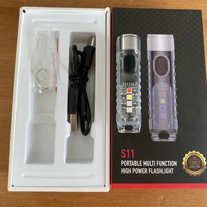 S11 LED 多機能ミニキーホルダー懐中電灯USB充電式磁気懐中電灯