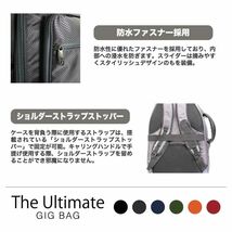 【A】KC★極厚20mmクッション★エレキベース用ギグバッグ★ガンメタリックブラック★リュック式★防水設計★ギグケース★GB-EB1/GMB_画像4