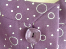 A41-80 昭和レトロ 半袖スーツ 紫 水玉 Lサイズ 日本製 60年代 70年代 ヴィンテージ アンティーク 長期保管品_画像4
