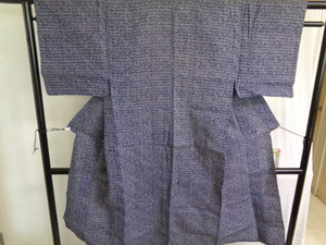 A118-80 yukata for man dyeing Indigo color .. writing Showa era kimono antique 