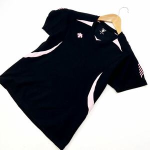 デサント ☆ DESCENTE 半袖 Tシャツ 速乾 ブラック ピンク レディース O ランニング トレーニング 女性らしい色味◎ 各種スポーツ♪■A219