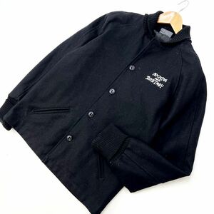 スラッシャー ☆ THRASHER マガジン スタジャン メルトン バックロゴ S ブラック シンプルイズベスト スケボー ストリート 古着MIX■AB189